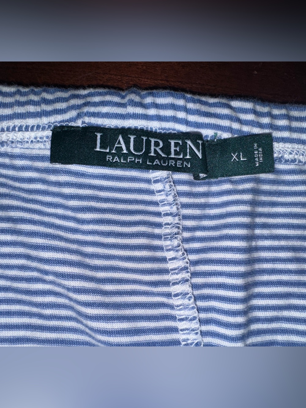 Ralph Lauren Blue & White Striped Pajama Shorts